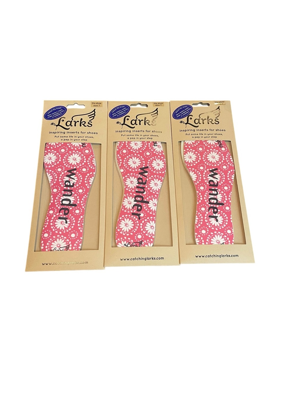 Shoe Inserts Pink Floral Casual Women Size 7 Set of 3 NEW
